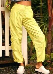 Free People Movement Mesmerize Me Solid Cargo Pants in Yellow XS
